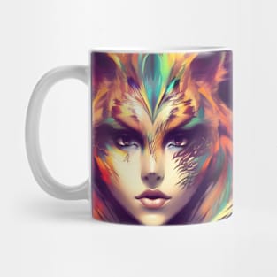 Beaux Animes Art, Anime colorful Tiger-woman Illustration Design Mug